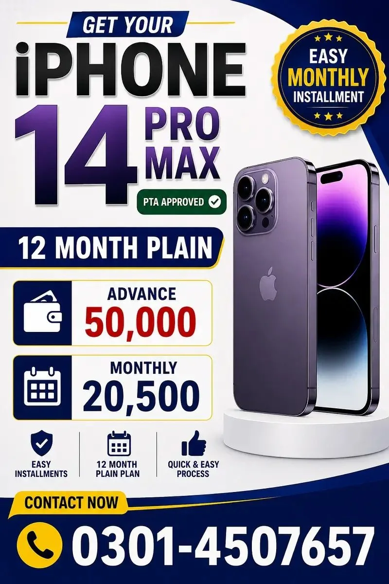 Apple iPhone 14 Pro Max Pta Approved on Easy Installment Only Lahore