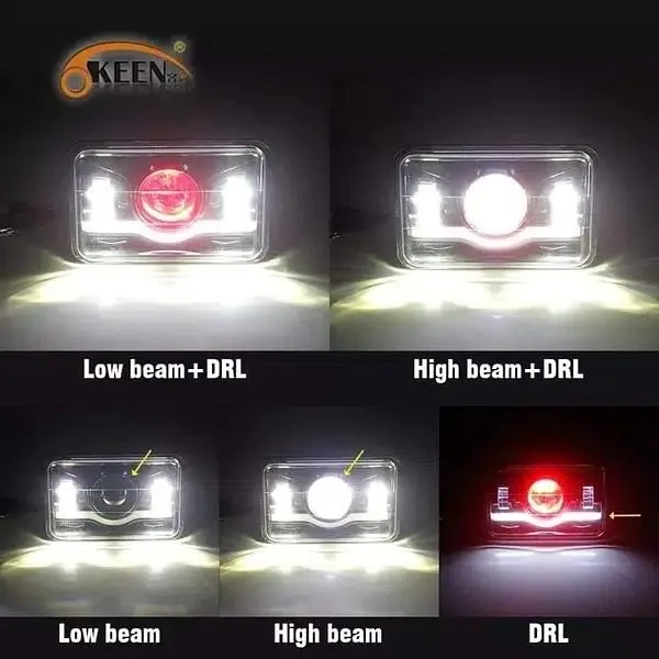EyeBall Jeep Headlight Square 6x4 Sealed Beam 75W Hi-Low 1 Pc — photo 4