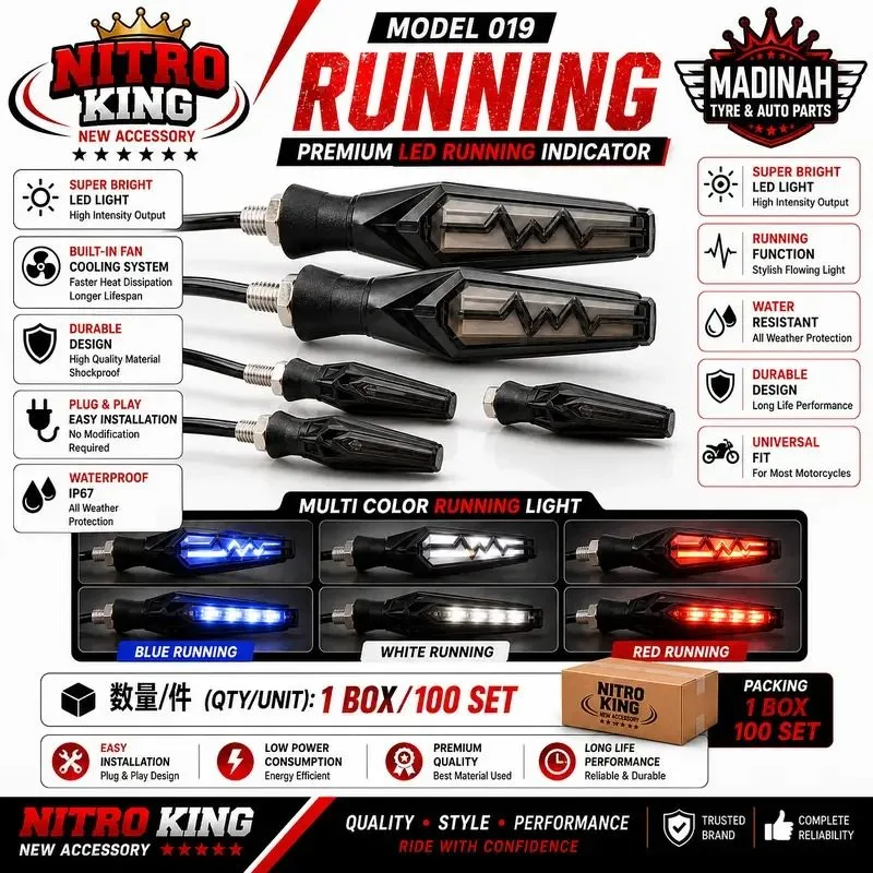 Nitro King Model 019 LED Running Indicator | Universal Bike DRL Flow